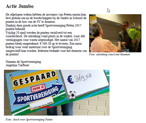 Actie Jumbo verslag