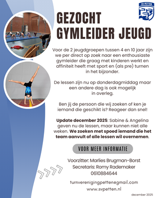 Jeugdtrainer gezocht - update december 2025